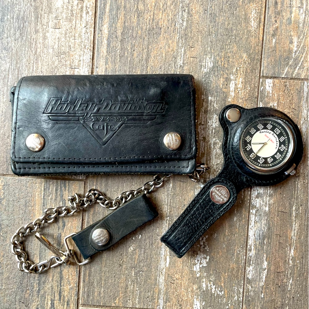 Harley Davison wallet and watch